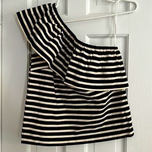 JCrew One Shoulder Striped Top